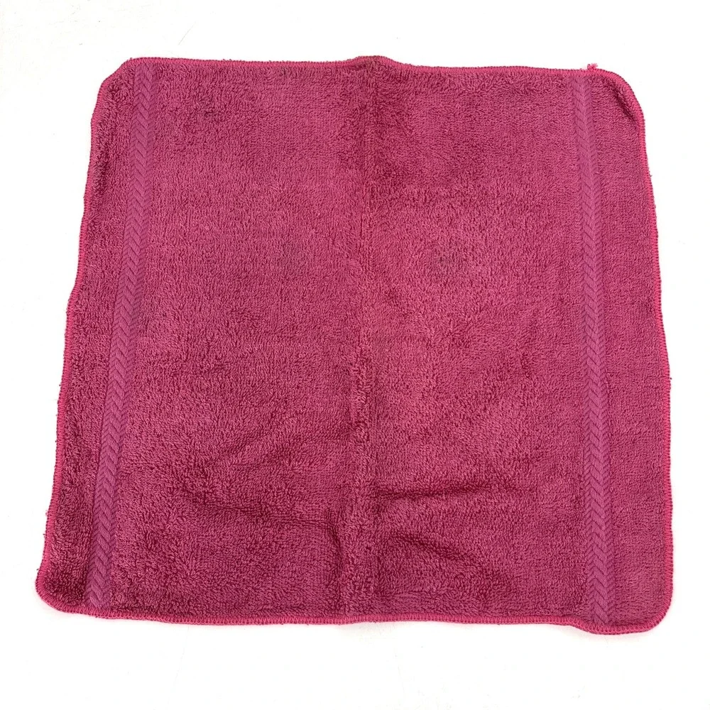 Vintage Sears Drylon Bath Towels & 4 Washcloth Set Raspberry Pink MCM Vibrant